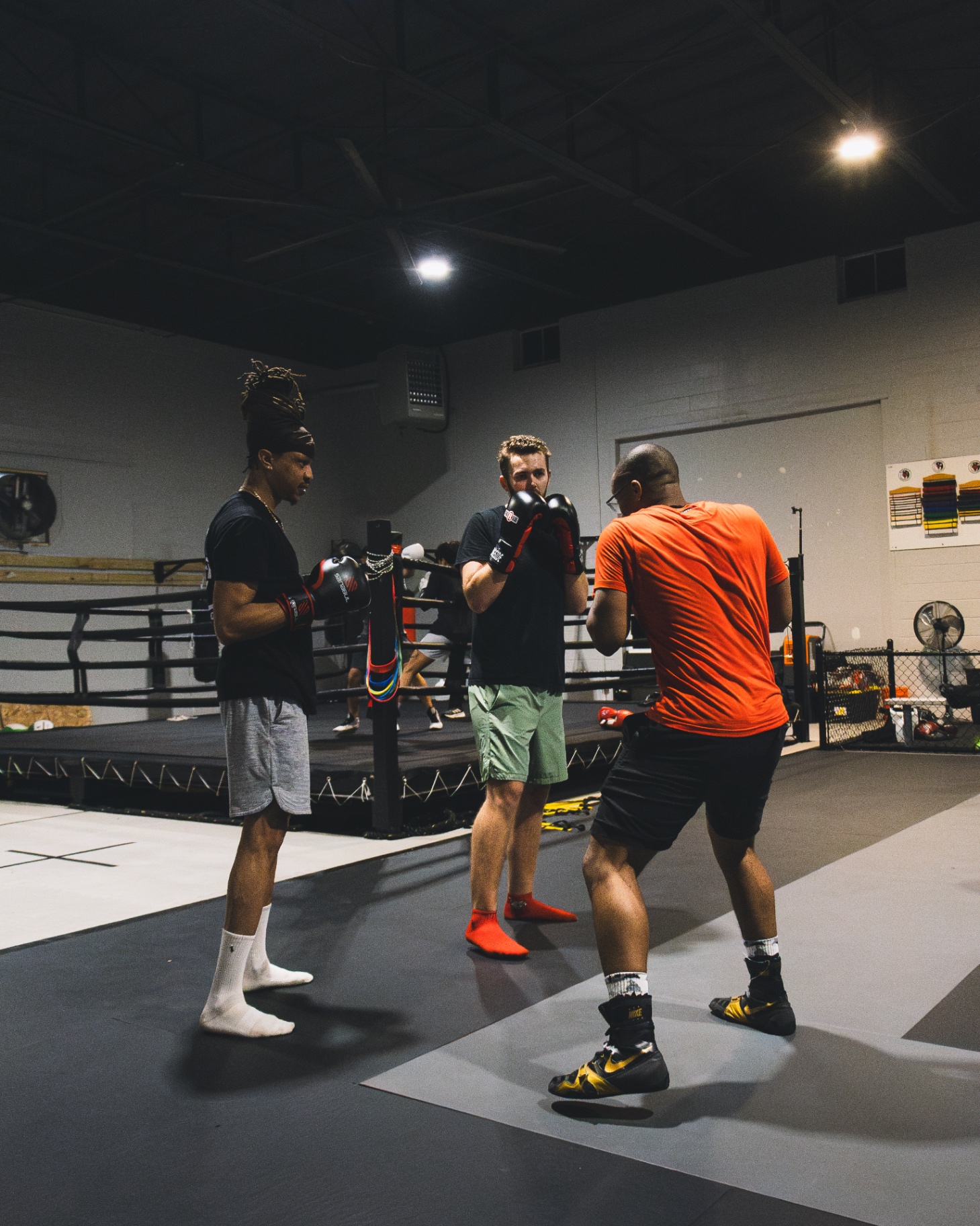 Boxers running a partner drill at Coach Josh Boxing